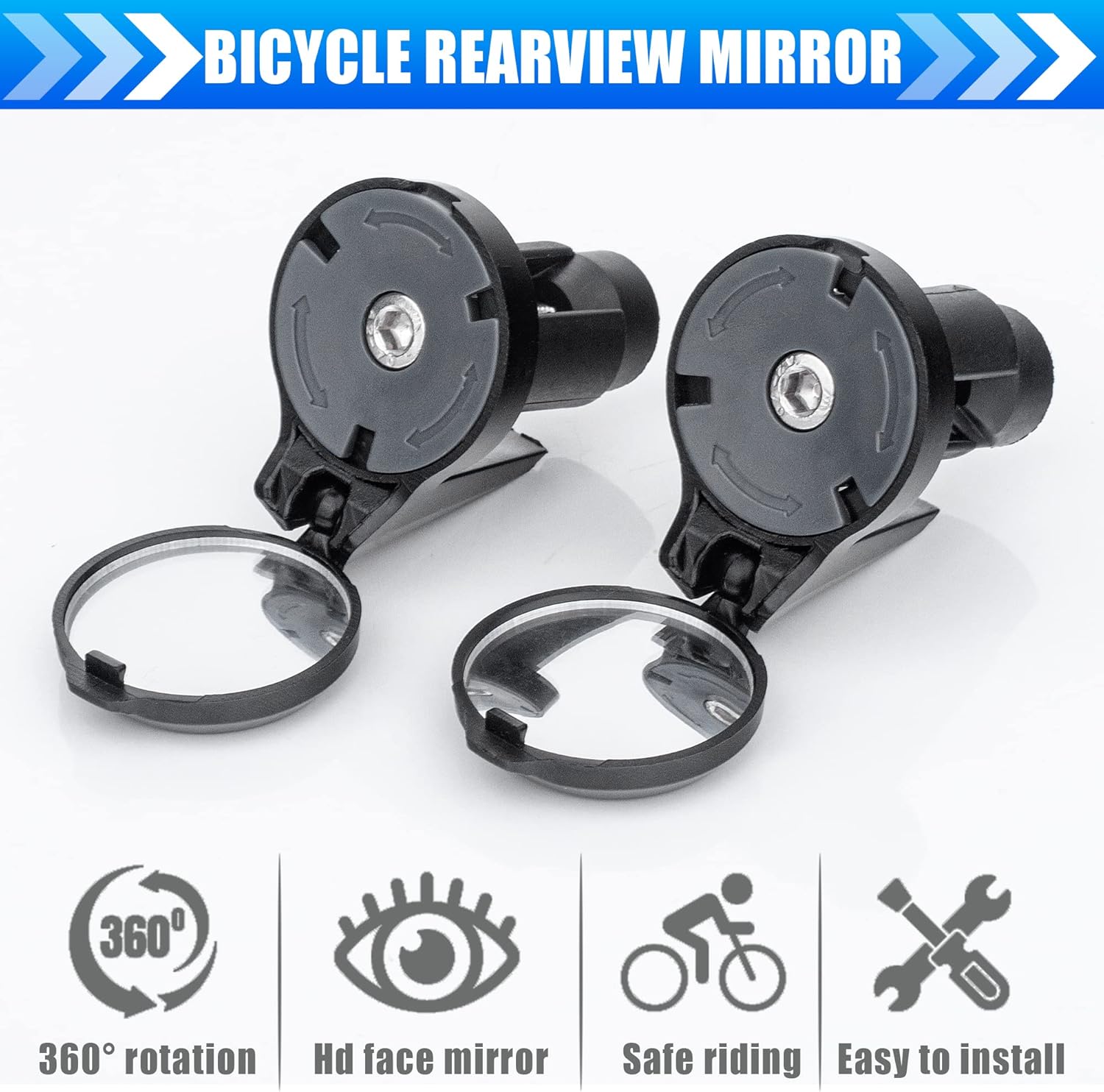 1/2pcs Bicycle Rearview Mirror - огляд і ціна Mirror Handlebar Convex